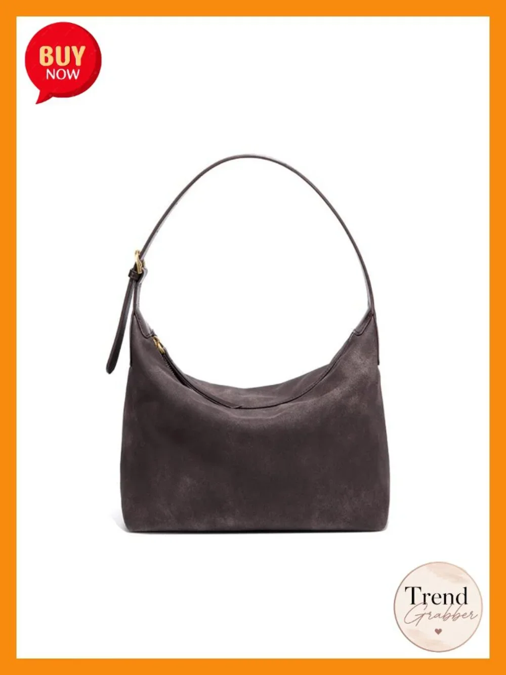 Faux Suede Hobo Bag for Women, Shoulder Crossbody Purse with 2 Adjustable